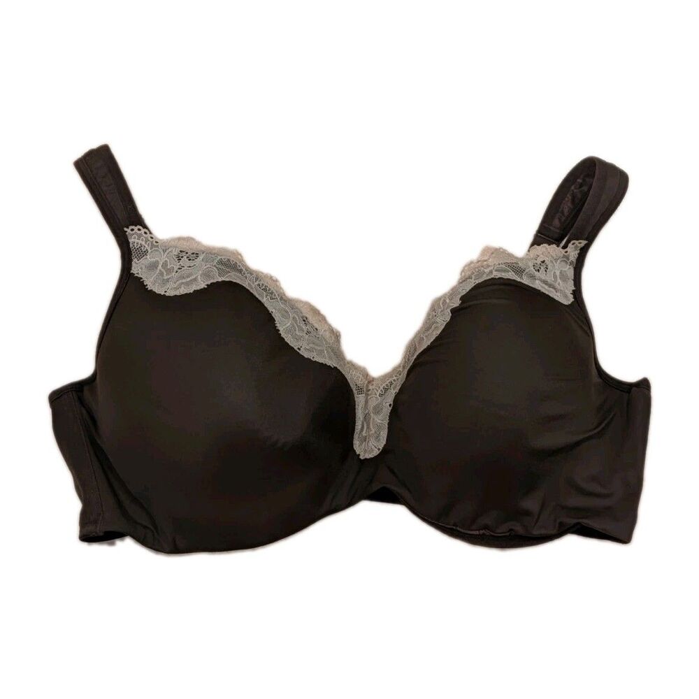 Lane Bryant Cacique Smooth Balconette Bra Size 44DD Chocolate Brown Lace
